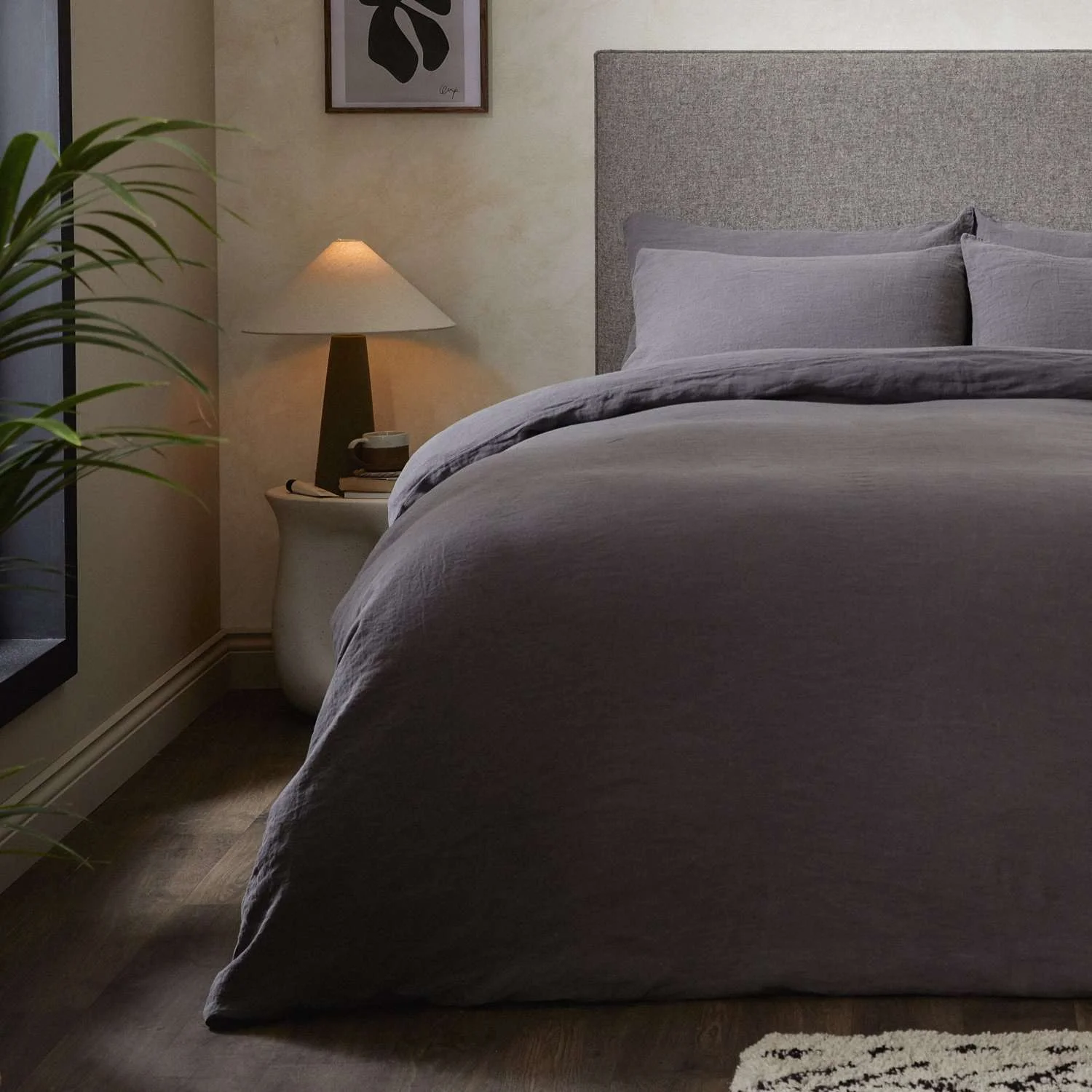 Mariana Linen Blend Duvet Cover - Charcoal