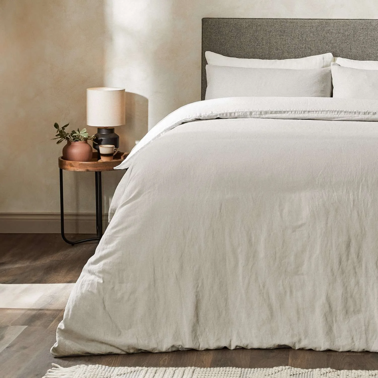 Mariana Linen Blend Duvet Cover - Pebble