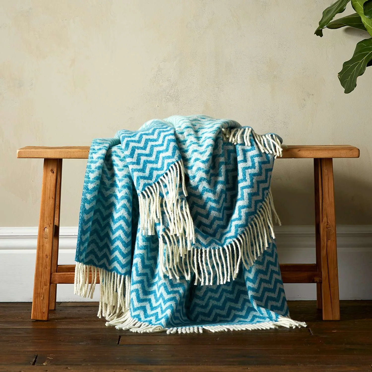 ONLYW LTD Astrid Gradient Pure New Wool Throw - Teal